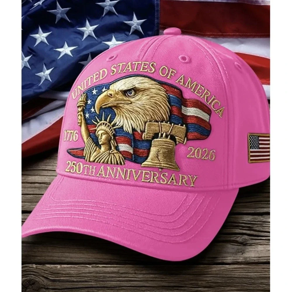 USA 250th Anniversary Pink Baseball Cap